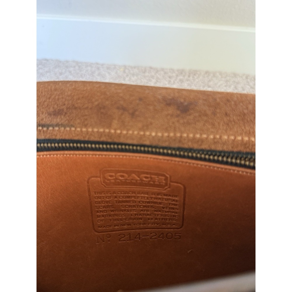 RARE Coach NYC Vintage Full-Grain Leather Messenger Crossbody Saddle Brown Flap - Picture 5 of 12
